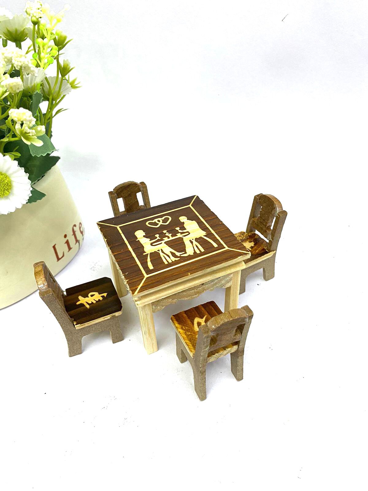 Wooden Table Chair Set Kids Décor Playing Toys Exclusive Collectible Tamrapatra