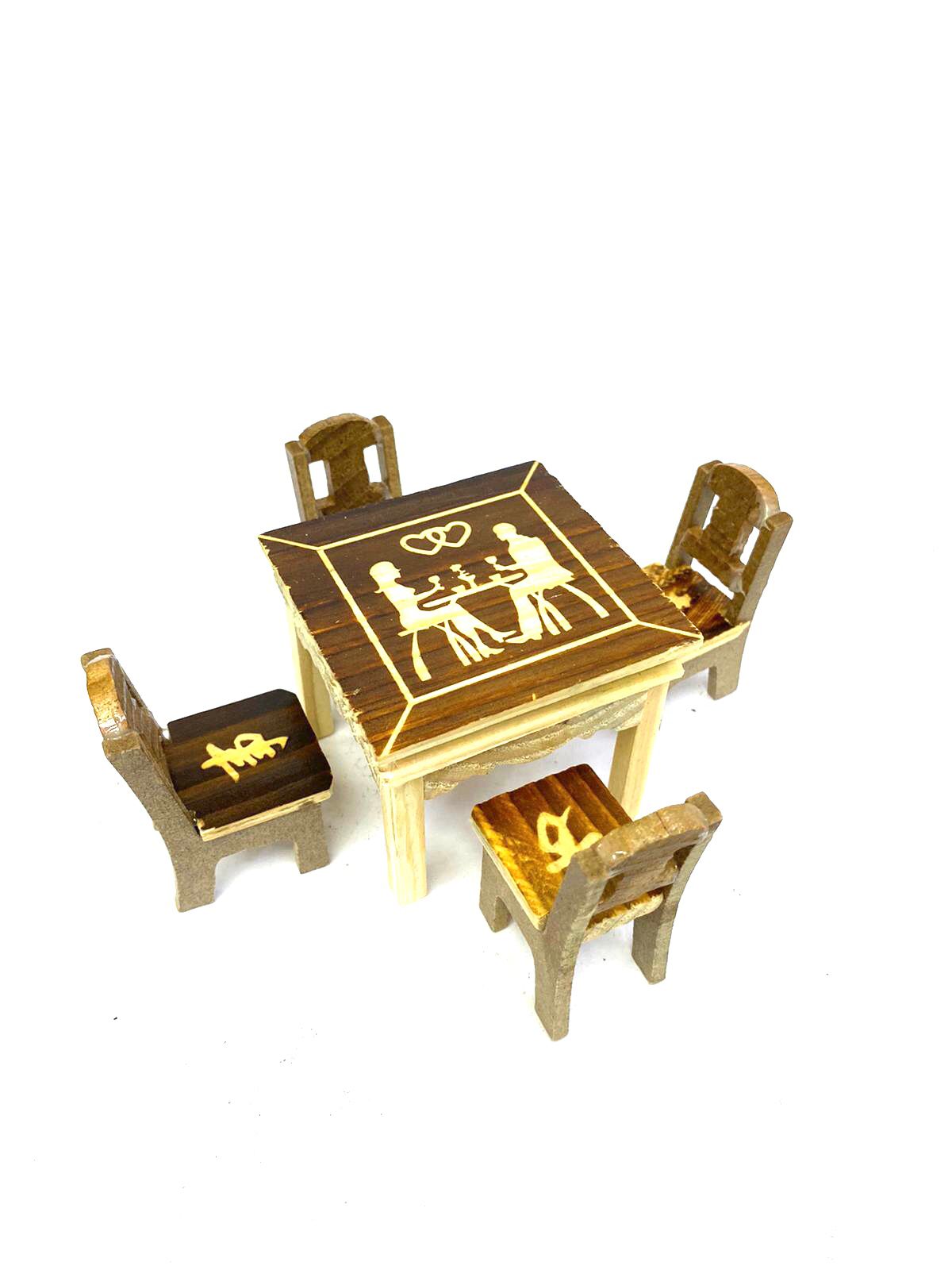 Wooden Table Chair Set Kids Décor Playing Toys Exclusive Collectible Tamrapatra