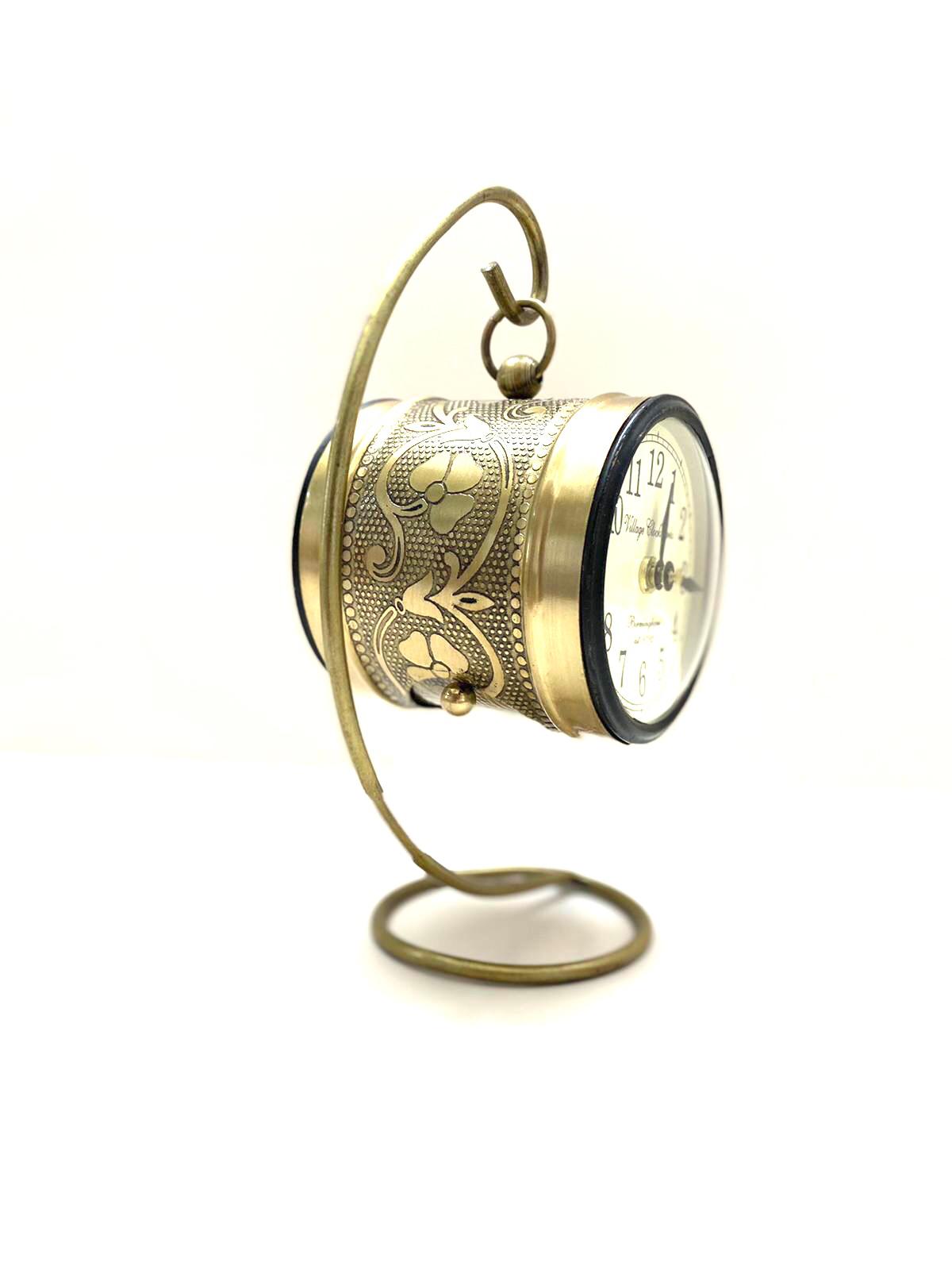 Table Top Metal Clock Hanging Standard Size Double Side Collection By Tamrapatra