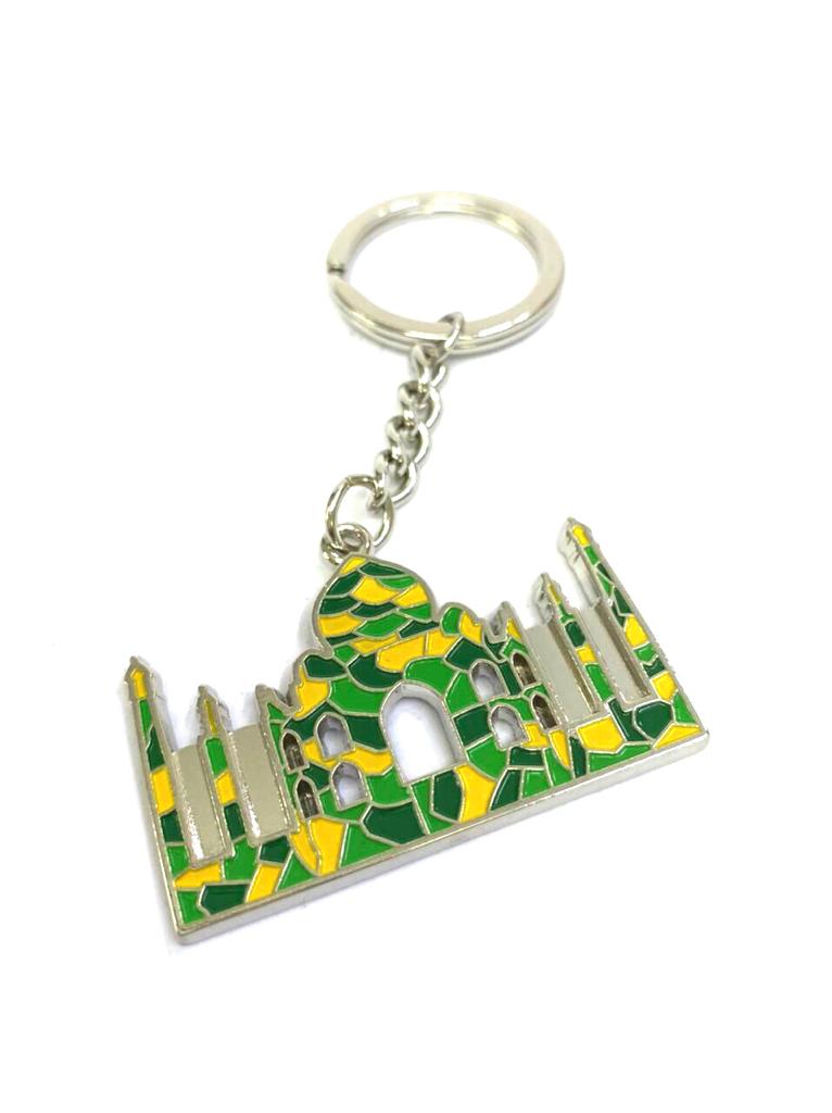 Beautiful Taj Mahal Metal Glazed Painting Various Colors Key Chains Tamrapatra