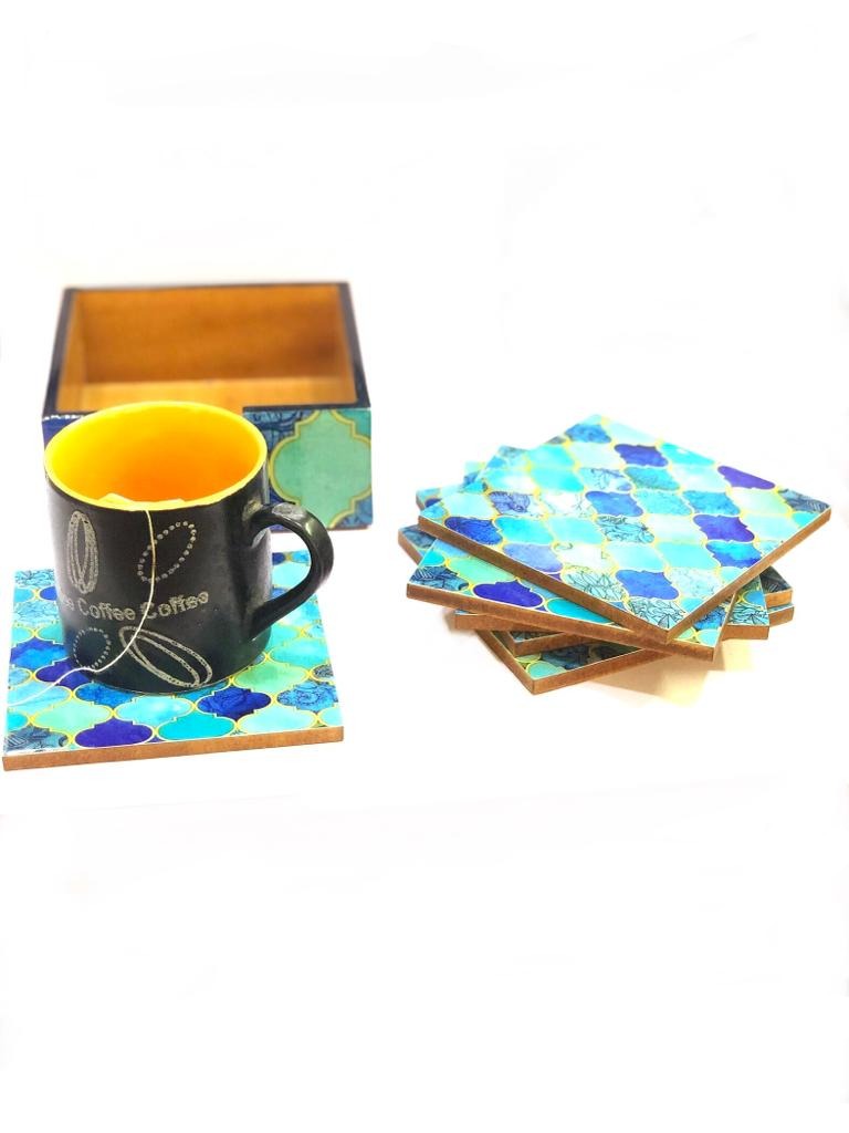 Designer Tea Coasters In Wood Laminated With Exclusive Concepts Tamrapatra