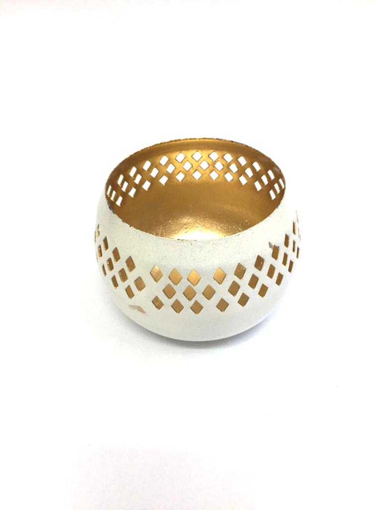 Kamal White Urli With Carving Stand In Various Sizes With Holder By Tamrapatra