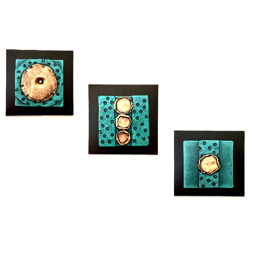 Teal Green Handcrafted Floral Plates For Home Uniquely Wall Décor Tamrapatra - Tamrapatra