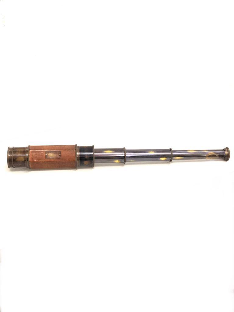 High Quality Long Range Telescope Brass With Leather Fine Stitched Tamrapatra