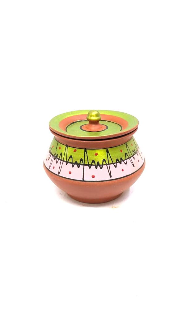 Hand Painted Terracotta Handi In Various Size Creations Available From Tamrapatra