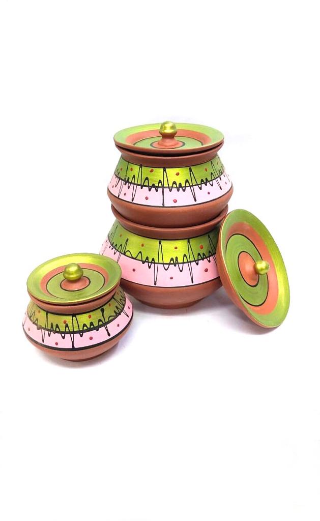 Hand Painted Terracotta Handi In Various Size Creations Available From Tamrapatra
