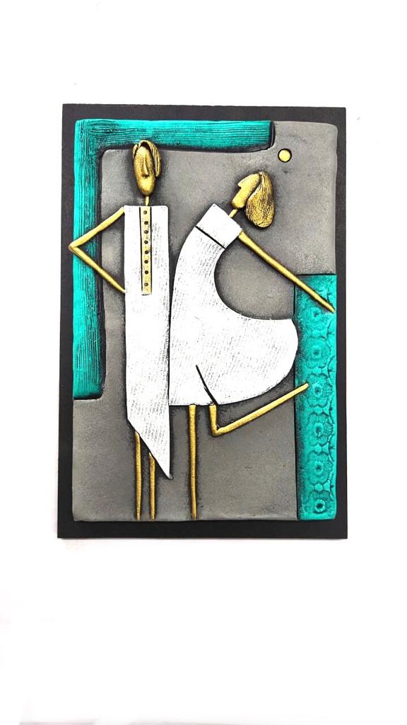 Couple Wall Hanging Plates Unique Decoration With Terracotta & MDF By Tamrapatra