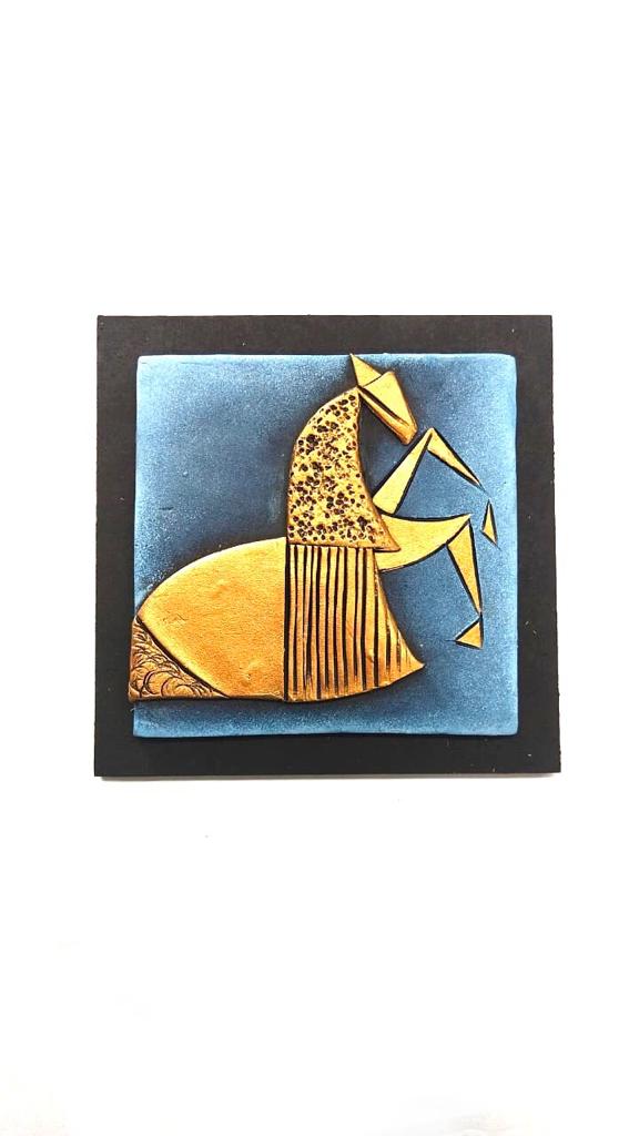 Horse Designs On Terracotta Impressive Collection For Home Office Set Of 4 Tamrapatra