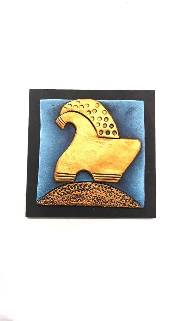 Horse Designs On Terracotta Impressive Collection For Home Office Set Of 4 Tamrapatra