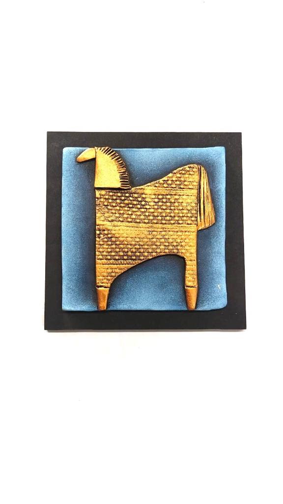 Horse Designs On Terracotta Impressive Collection For Home Office Set Of 4 Tamrapatra