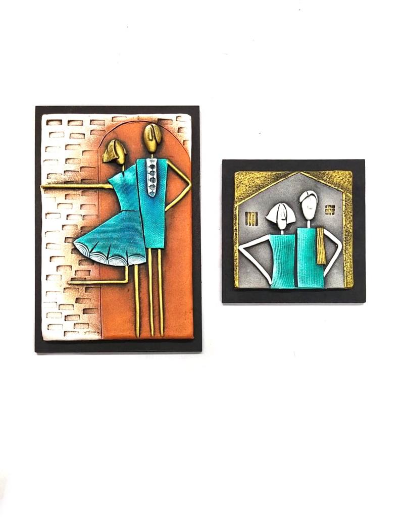 Couple Wall Hanging Plates Unique Decoration With Terracotta & MDF By Tamrapatra