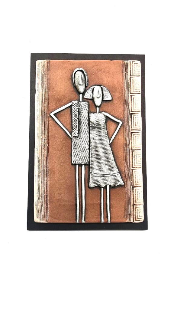 Couple Wall Hanging Plates Unique Decoration With Terracotta & MDF By Tamrapatra