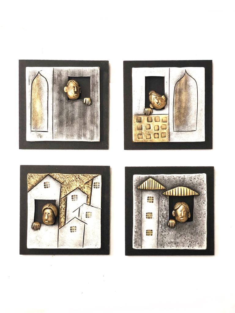 Handcrafted Adorable Peeping Faces From Home Windows Wall Décor Tamrapatra