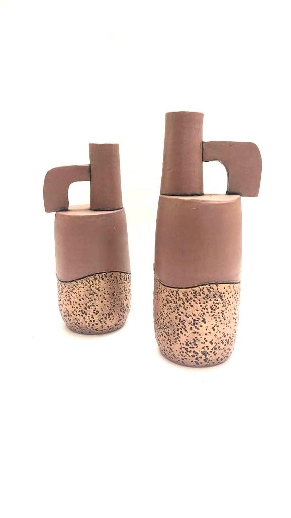 Pottery Studio Excellent Terracotta Handmade Pots Set Of 2 Modern Look Tamrapatra