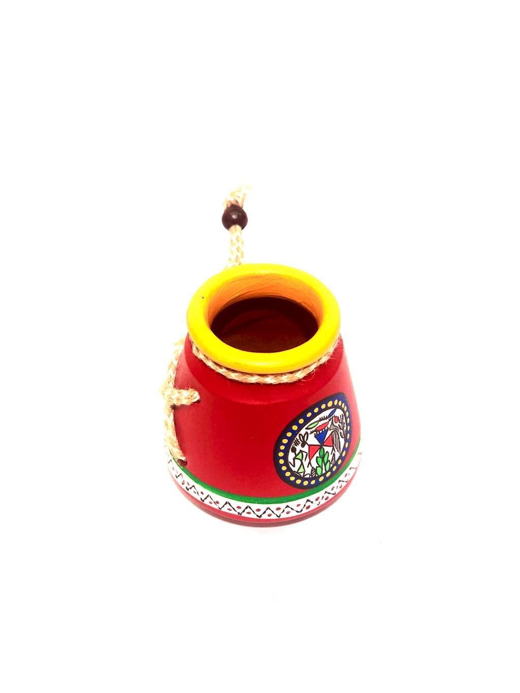 Threaded Warli Pot Make In India Terracotta Utility Decoration By Tamrapatra