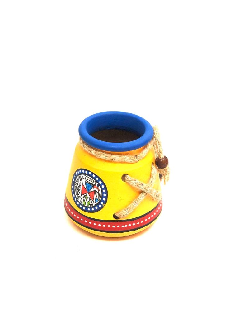 Threaded Warli Pot Make In India Terracotta Utility Decoration By Tamrapatra
