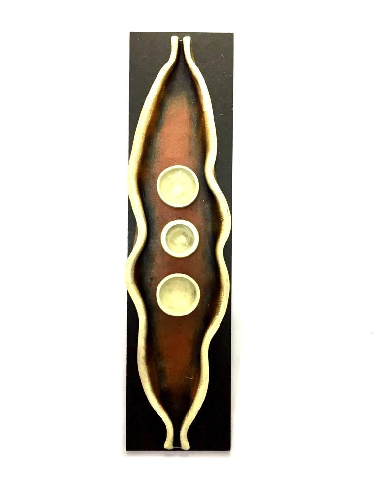 Brown Votives On Nature Inspired Leaf Wall Décor Hanging New Tamrapatra
