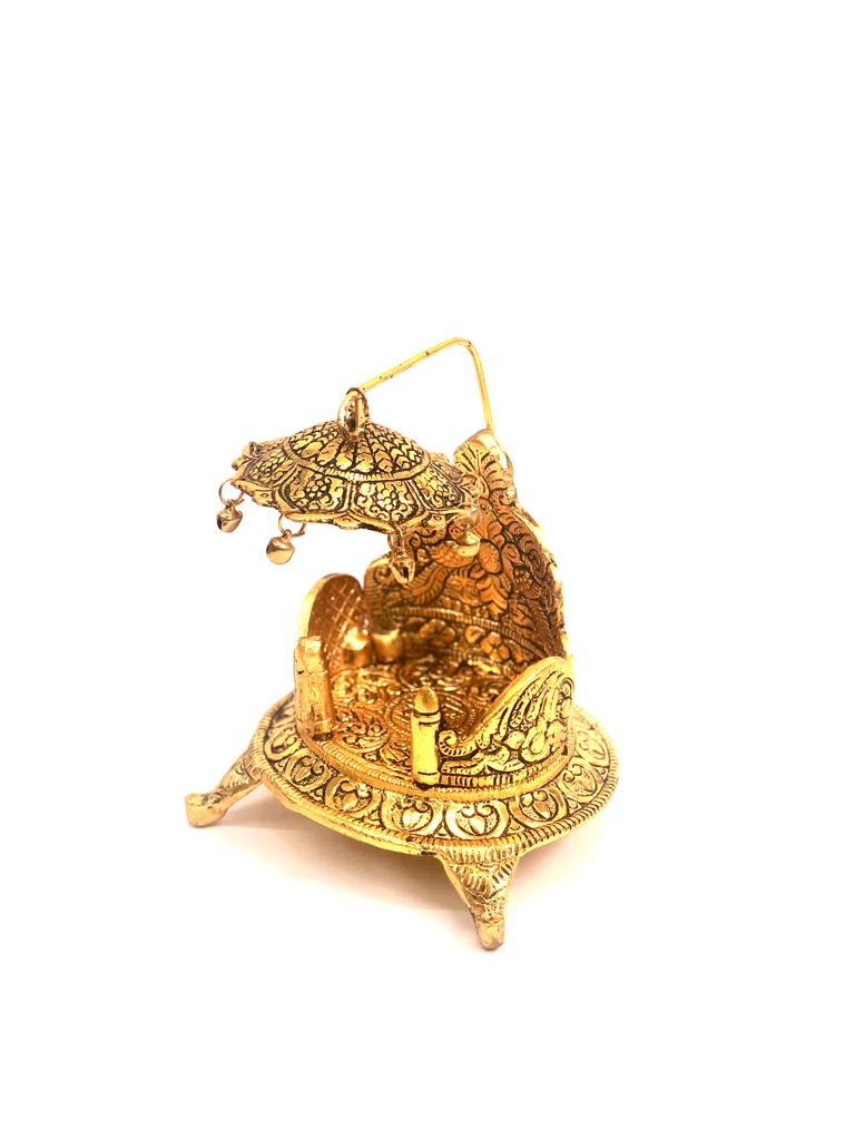 Beautiful Metal Singhasan Throne For Placing Religious Idols By Tamrapatra