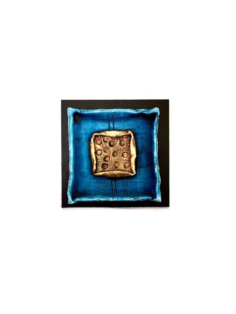 Tiffany Blue Terracotta Wall Artwork Abstract Themes In Set Of 5 By Tamrapatra