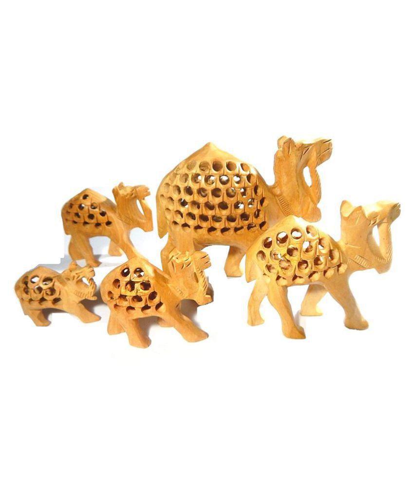 Camel Set Of 5 Wooden Fine Carving Make In India Gifts Souvenir Tamrapatra