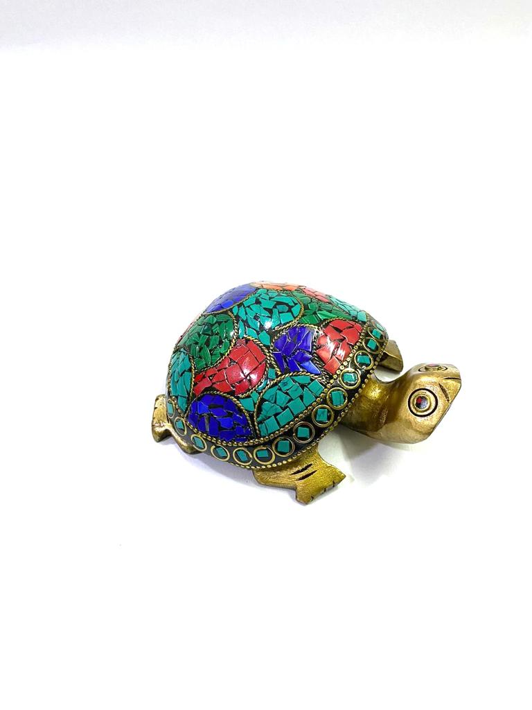 Wooden Tortoise In New Designs With Gemstones Handcrafted By Tamrapatra