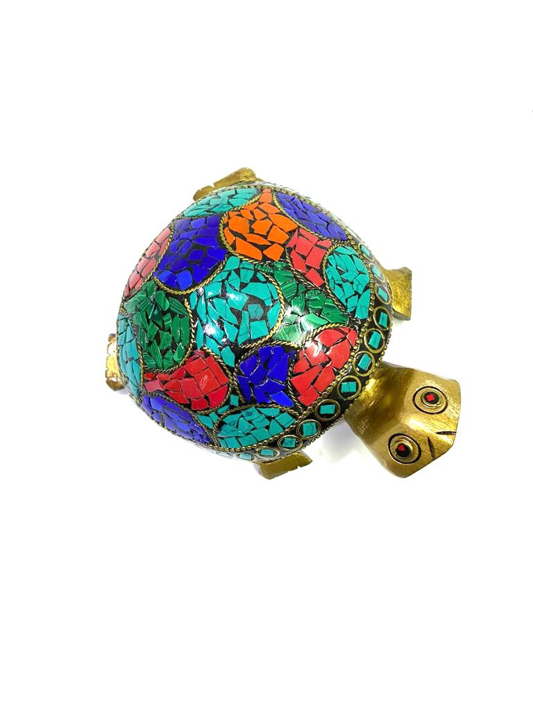 Wooden Tortoise In New Designs With Gemstones Handcrafted By Tamrapatra