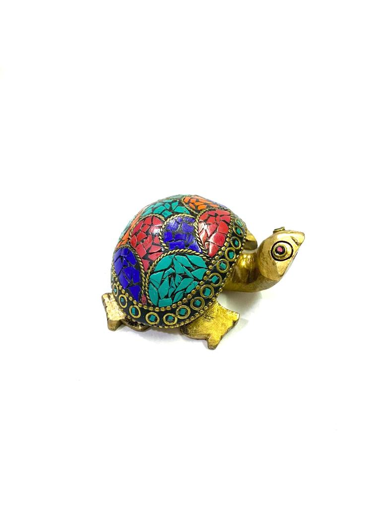 Wooden Tortoise In New Designs With Gemstones Handcrafted By Tamrapatra