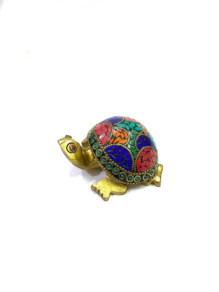 Wooden Tortoise In New Designs With Gemstones Handcrafted By Tamrapatra