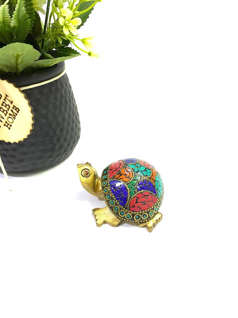 Wooden Tortoise In New Designs With Gemstones Handcrafted By Tamrapatra