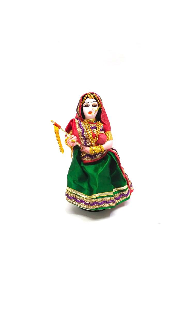 Traditional Lady Dolls Holding Fan Handcrafted In India Detailed Art Tamrapatra