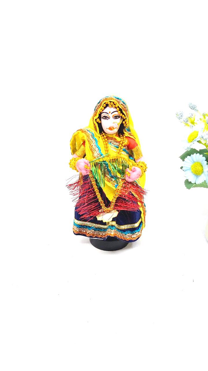 Traditional Dolls Holding Garland Handcrafted Exclusive Stickwork By Tamrapatra