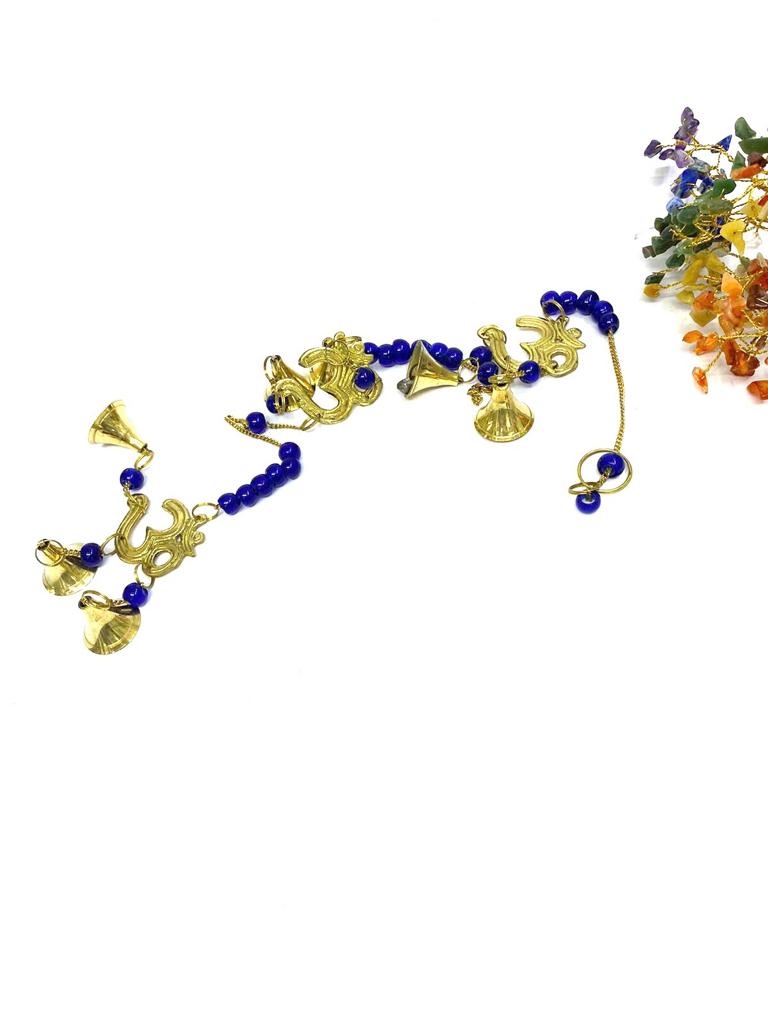 Traditional Hangings Om Metal Bells With Colorful Beads Only At Tamrapatra