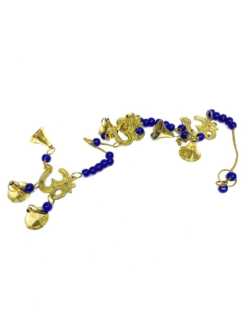 Traditional Hangings Om Metal Bells With Colorful Beads Only At Tamrapatra