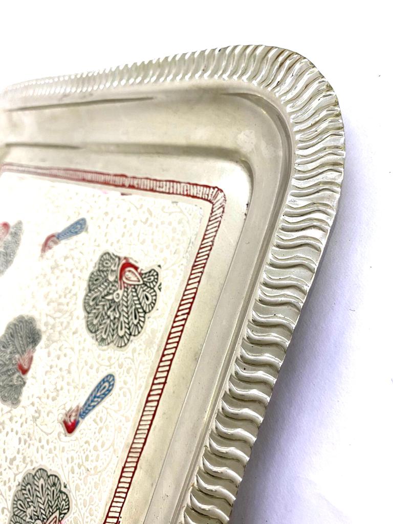 Tea Set In Luxurious Brass Inlay Artwork With Tray Kettle & Cups By Tamrapatra