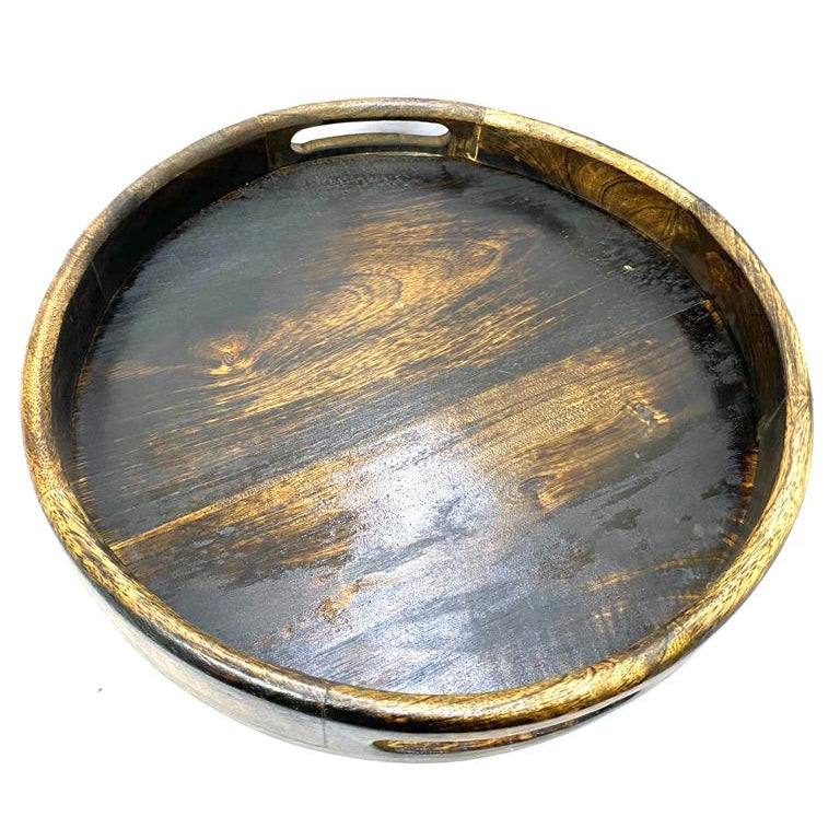 Elegant Simplistic Wooden Trays In Two Designs Easy Carry Handles By Tamrapatra - Tamrapatra