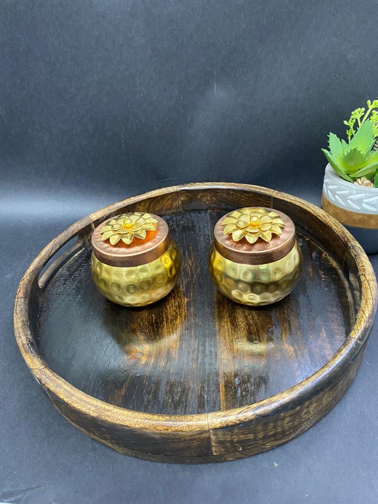 Elegant Simplistic Wooden Trays In Two Designs Easy Carry Handles By Tamrapatra