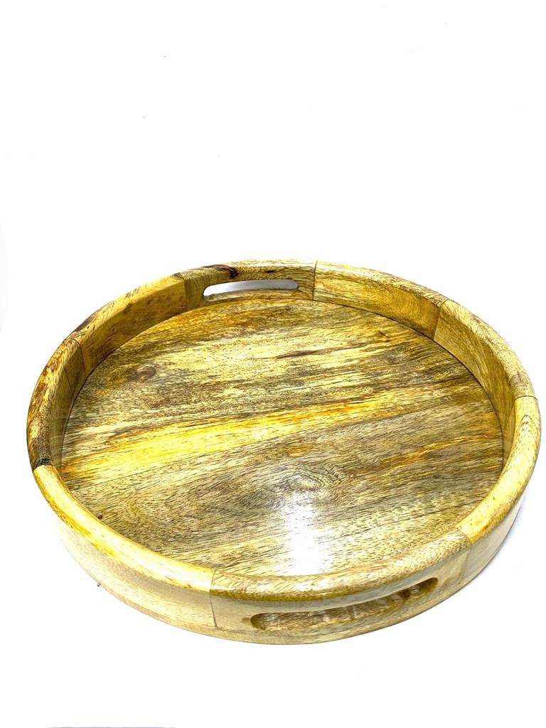 Elegant Simplistic Wooden Trays In Two Designs Easy Carry Handles By Tamrapatra