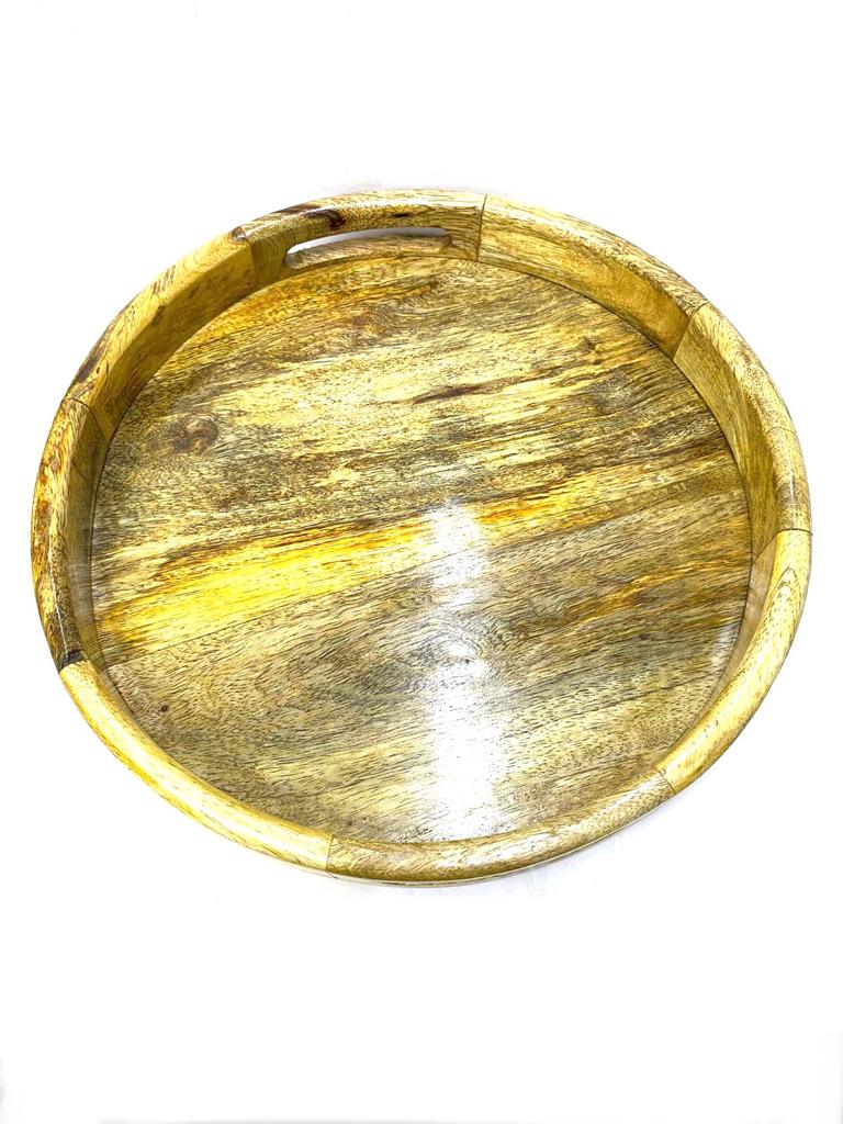 Elegant Simplistic Wooden Trays In Two Designs Easy Carry Handles By Tamrapatra