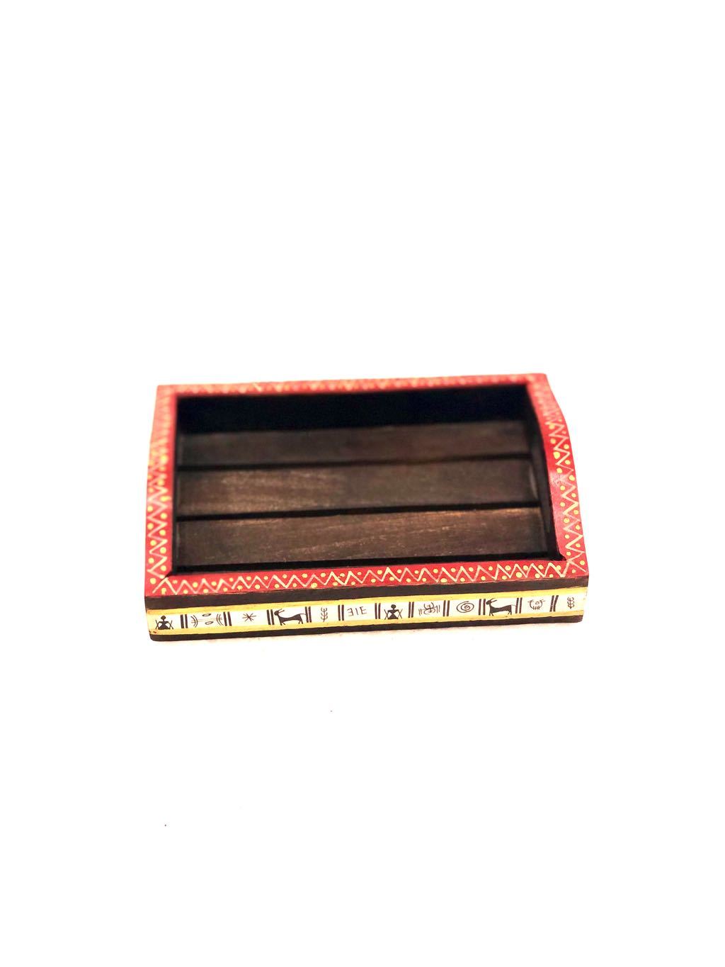 Exclusive Black Miniature HandPainted Wooden Trays Exporter Tamrapatra - Tanariri Hastakala