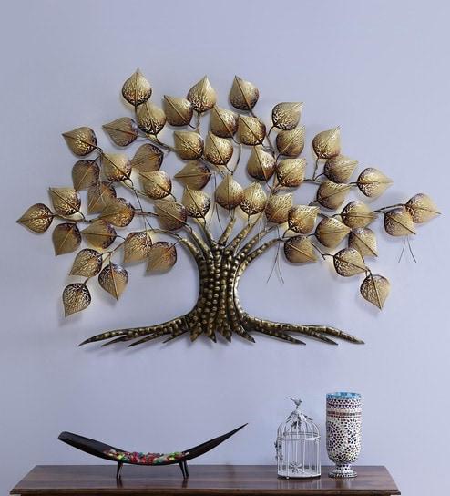Leaf Metal Wall Décor Handcrafted Vibrant Shades With LED From Tamrapatra