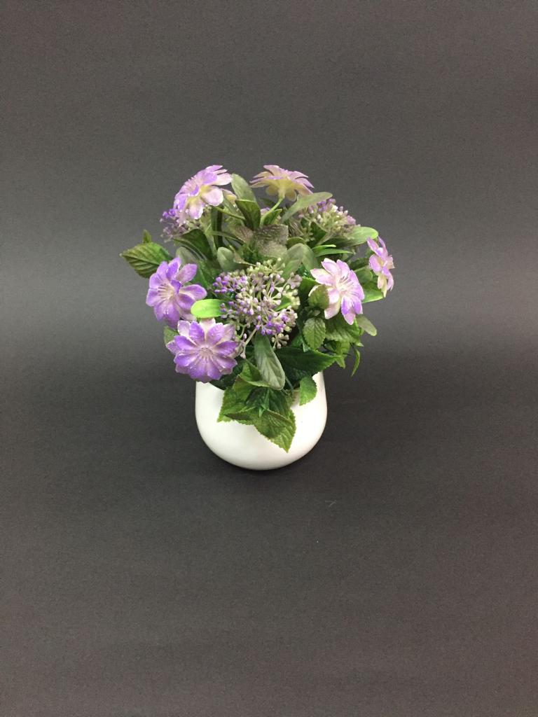 Flower & Shrubs Enclosed In Cute Little Modern Indoor Pots By Tamrapatra