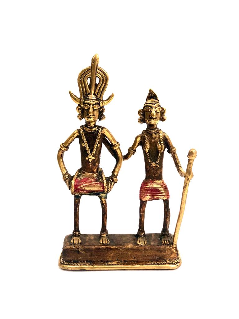 Tribals Couple Festival Indian Heritage Crafted With Lost Wax Brass Tamrapatra