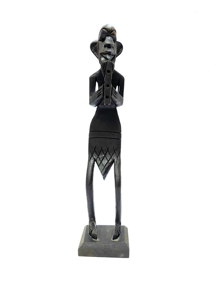 Large Wooden Tribal Man With Unique Carving Designer Tradition By Tamrapatra