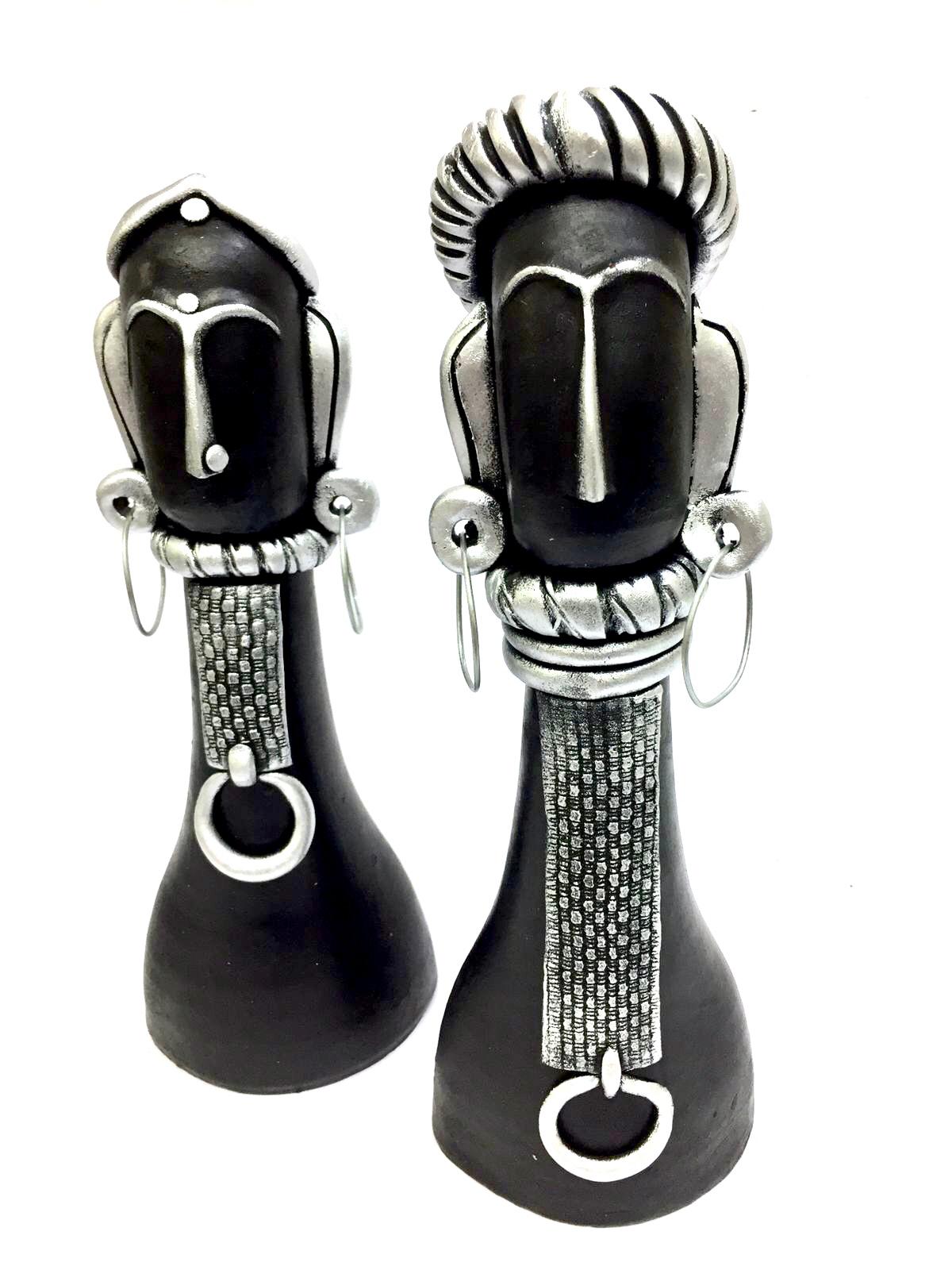 Couple With Exclusive Jewelry Handcrafted Precisely Clay Set Of 2 Tamrapatra - Tamrapatra