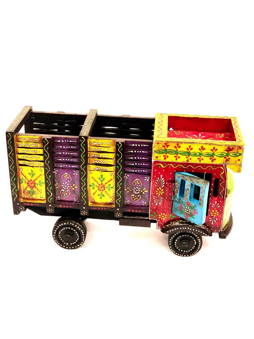 Wooden Truck With Storage & Handcrafted With Precise Tools Tamrapatra - Tanariri Hastakala