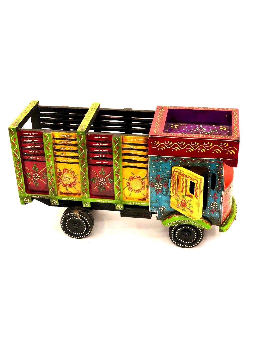 Wooden Truck With Storage & Handcrafted With Precise Tools Tamrapatra - Tanariri Hastakala