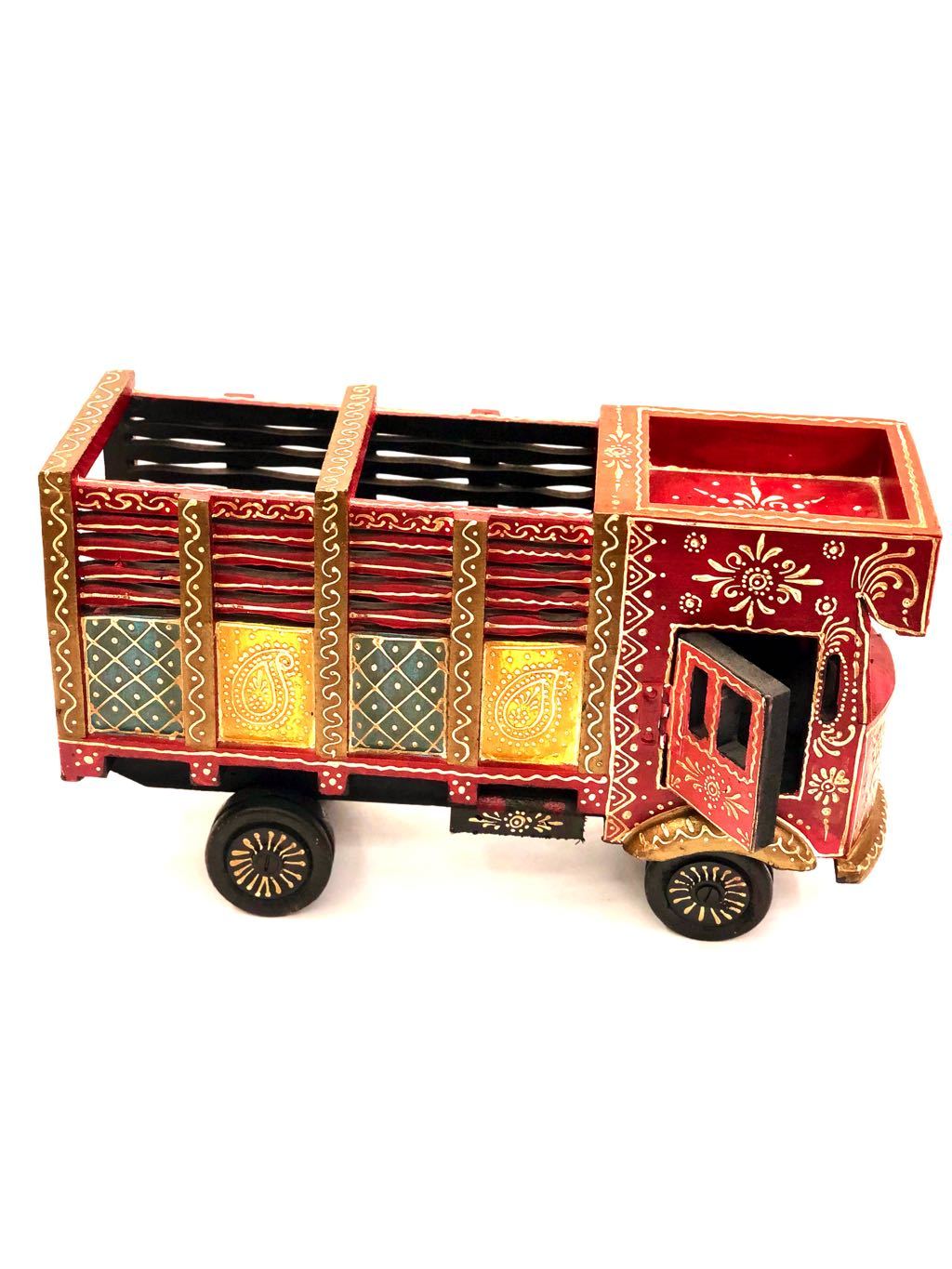 Wooden Truck With Storage & Handcrafted With Precise Tools Tamrapatra - Tanariri Hastakala