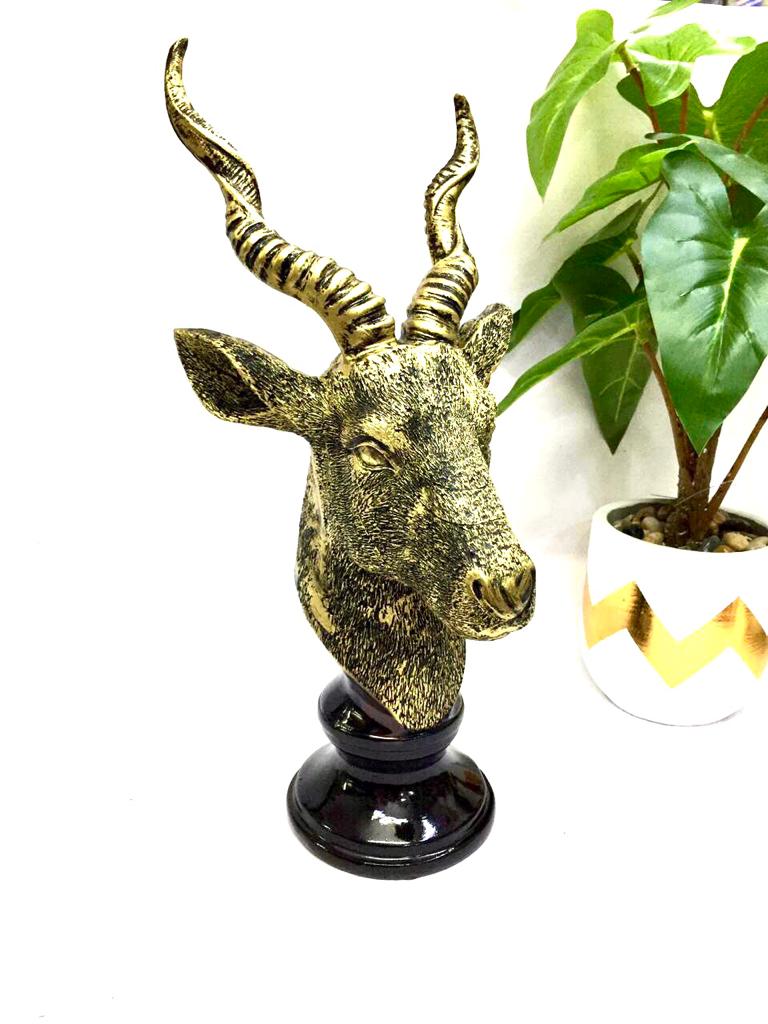 Twisted Horn Antelope Face Figure Animal Kingdom Home Décor From Tamrapatra