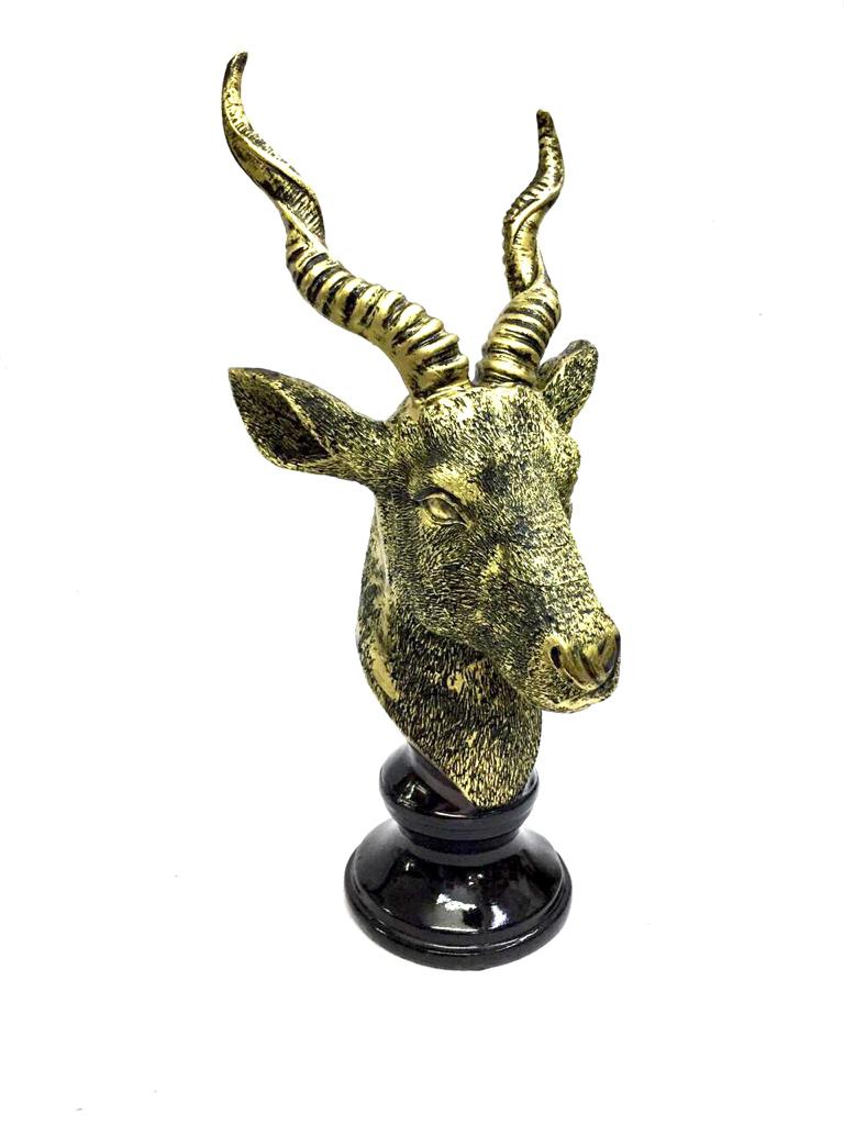 Twisted Horn Antelope Face Figure Animal Kingdom Home Décor From Tamrapatra