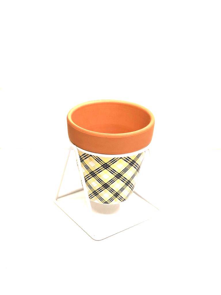Unparalleled Design Pot On Stand White Stylish Clay Modern By Tamrapatra